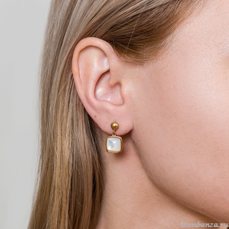 Серьги Fiore Luna, Куб SHELL WHITE